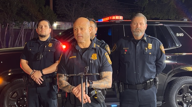 Police Chief Eddie Garcia speaks about a shooting in which a Fort Worth officer shot a man who was firing a gun toward homes on Bonita Drive on Wednesday night, March 25, 2026.